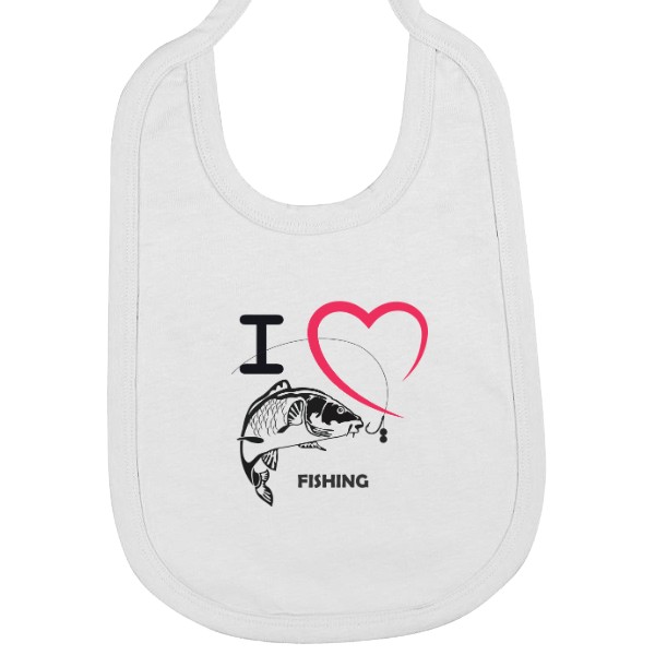 Bryndák bavlna s potiskem I LOVE Fishing